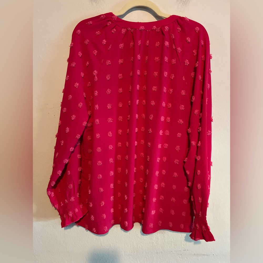 3/$20 Zesica Pink V-Neck Tunic Blouse Boho Hippie Medium - Picture 7 of 7